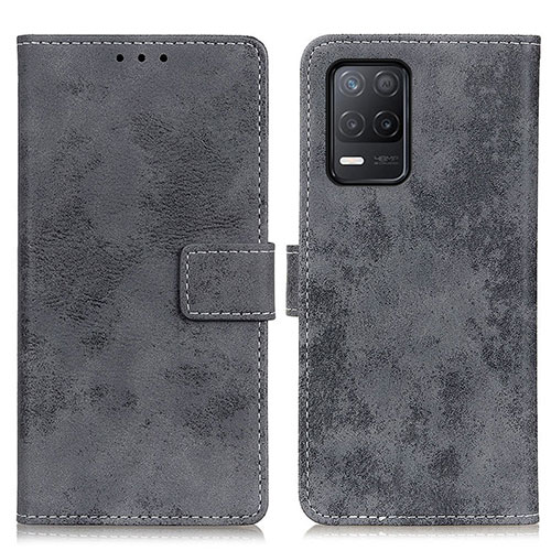 Leather Case Stands Flip Cover Holder D05Y for Realme Q3 5G Gray