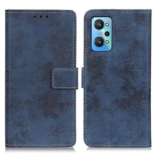 Leather Case Stands Flip Cover Holder D05Y for Realme Q5 Pro 5G Blue