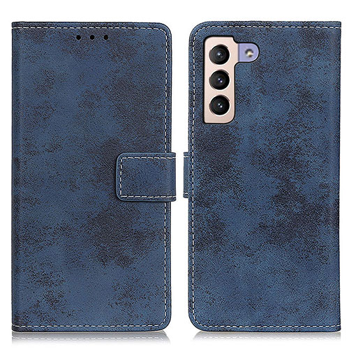 Leather Case Stands Flip Cover Holder D05Y for Samsung Galaxy S21 Plus 5G Blue