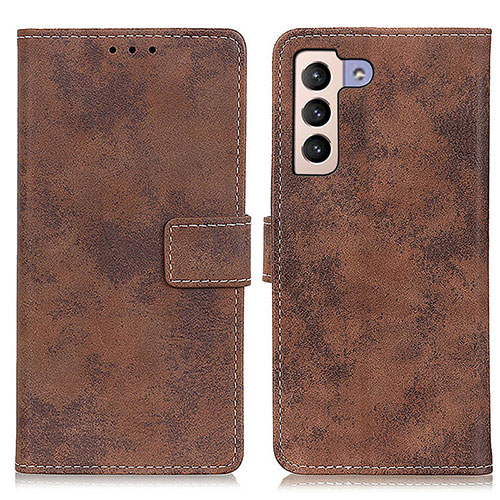 Leather Case Stands Flip Cover Holder D05Y for Samsung Galaxy S24 5G Brown