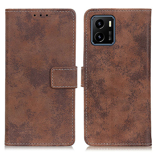 Leather Case Stands Flip Cover Holder D05Y for Vivo iQOO U5x Brown