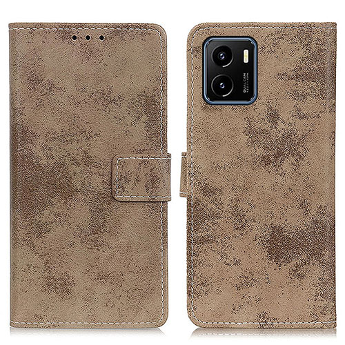 Leather Case Stands Flip Cover Holder D05Y for Vivo Y01A Khaki