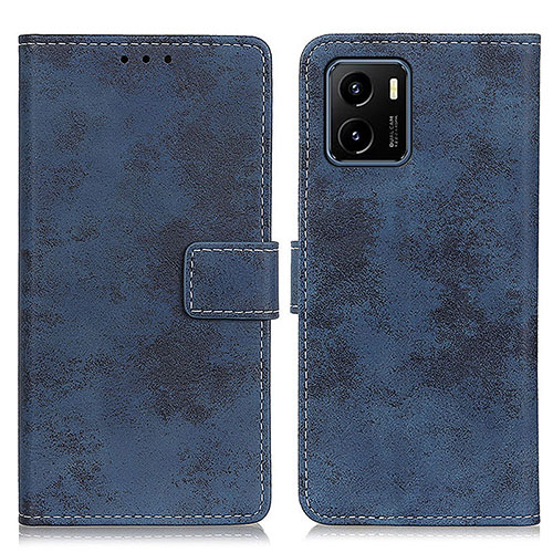 Leather Case Stands Flip Cover Holder D05Y for Vivo Y15C Blue