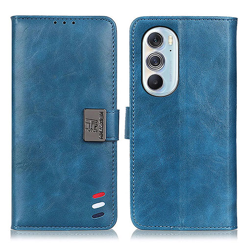 Leather Case Stands Flip Cover Holder D06Y for Motorola Moto Edge Plus (2022) 5G Blue