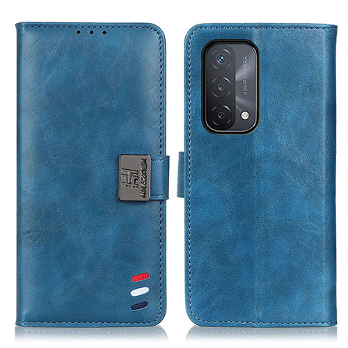 Leather Case Stands Flip Cover Holder D06Y for Oppo A93 5G Blue