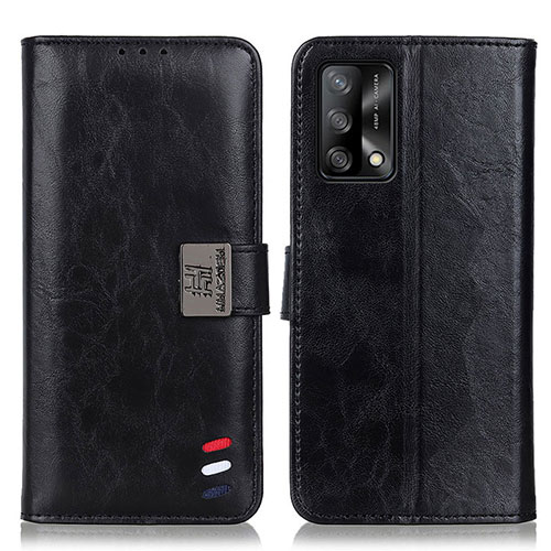 Leather Case Stands Flip Cover Holder D06Y for Oppo F19 Black