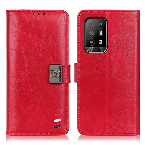 Leather Case Stands Flip Cover Holder D06Y for Oppo F19 Pro+ Plus 5G Red