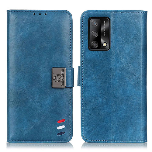 Leather Case Stands Flip Cover Holder D06Y for Oppo F19s Blue