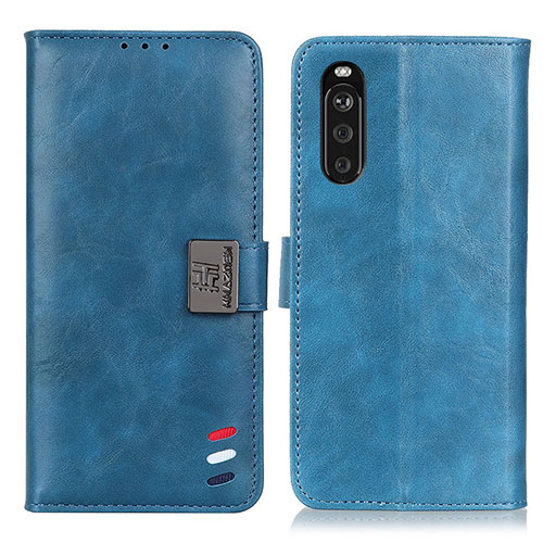 Leather Case Stands Flip Cover Holder D06Y for Sony Xperia 10 III SO-52B Blue