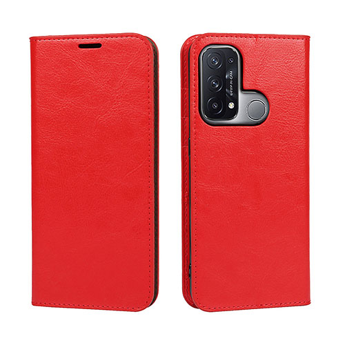 Leather Case Stands Flip Cover Holder D07T for Oppo Reno5 A Red