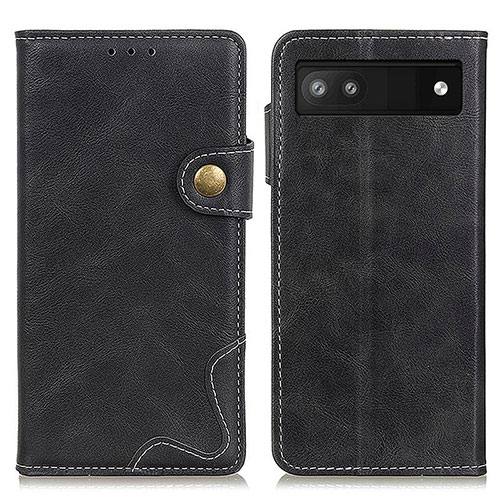 Leather Case Stands Flip Cover Holder D07Y for Google Pixel 7a 5G Black