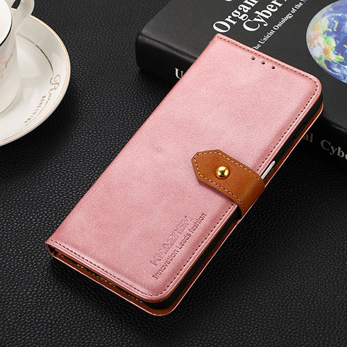 Leather Case Stands Flip Cover Holder D07Y for Huawei Honor Magic6 Lite 5G Pink