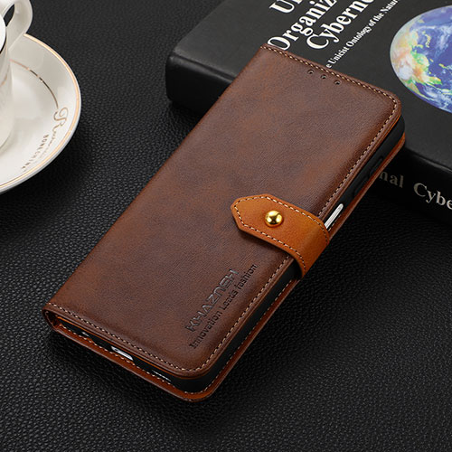 Leather Case Stands Flip Cover Holder D07Y for Huawei Honor X5 Plus Brown