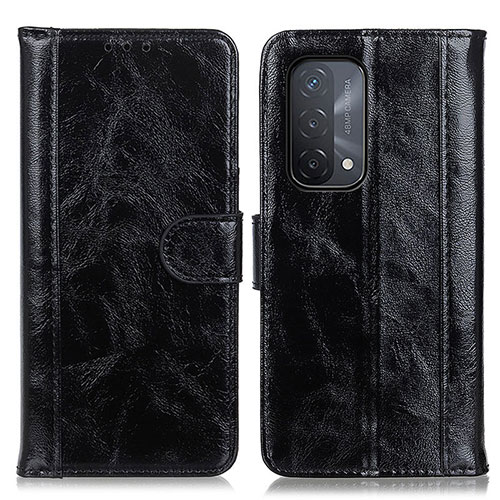 Leather Case Stands Flip Cover Holder D07Y for OnePlus Nord N200 5G Black