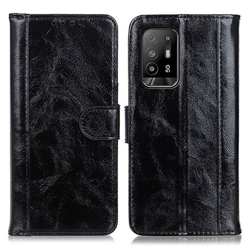 Leather Case Stands Flip Cover Holder D07Y for Oppo A94 5G Black