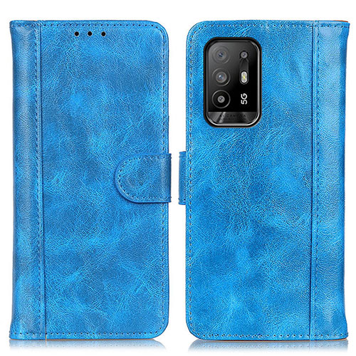 Leather Case Stands Flip Cover Holder D07Y for Oppo F19 Pro+ Plus 5G Sky Blue