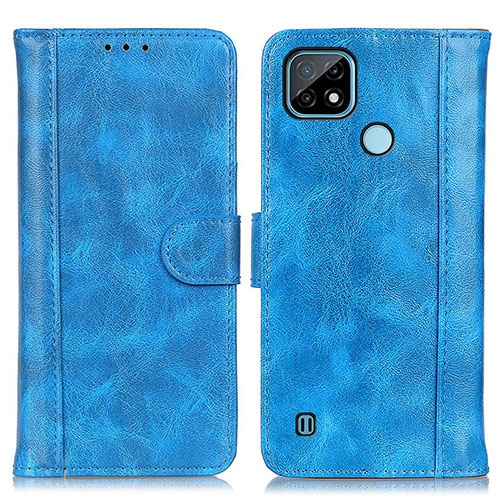 Leather Case Stands Flip Cover Holder D07Y for Realme C21 Sky Blue