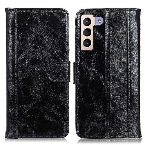 Leather Case Stands Flip Cover Holder D07Y for Samsung Galaxy S22 Plus 5G Black