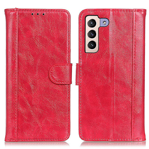 Leather Case Stands Flip Cover Holder D07Y for Samsung Galaxy S22 Plus 5G Red