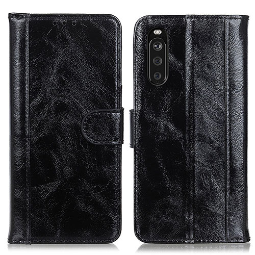 Leather Case Stands Flip Cover Holder D07Y for Sony Xperia 10 III Lite Black