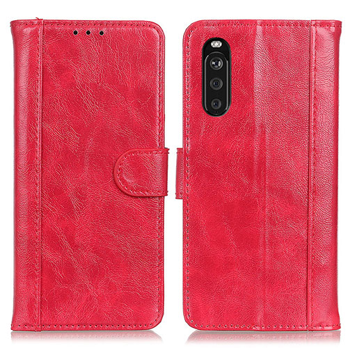 Leather Case Stands Flip Cover Holder D07Y for Sony Xperia 10 III Lite Red