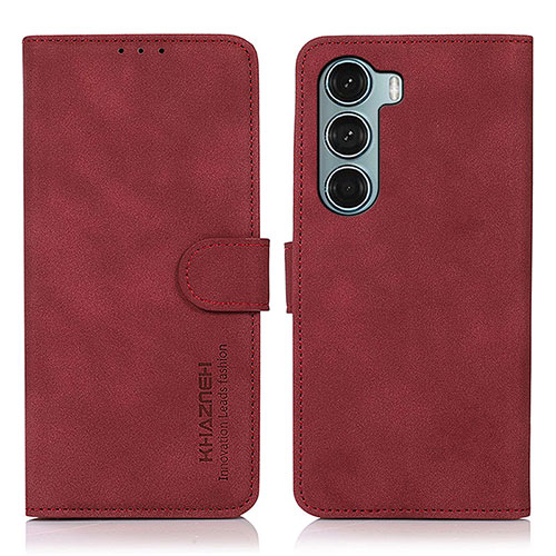 Leather Case Stands Flip Cover Holder D08Y for Motorola Moto Edge S30 5G Red