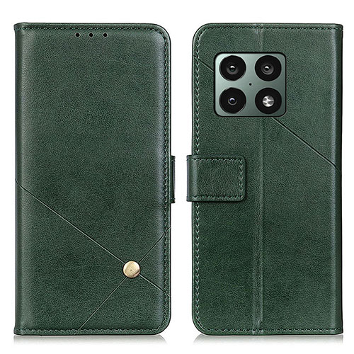 Leather Case Stands Flip Cover Holder D08Y for OnePlus 10 Pro 5G Green