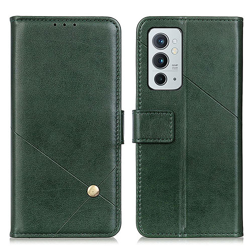 Leather Case Stands Flip Cover Holder D08Y for OnePlus 9RT 5G Green