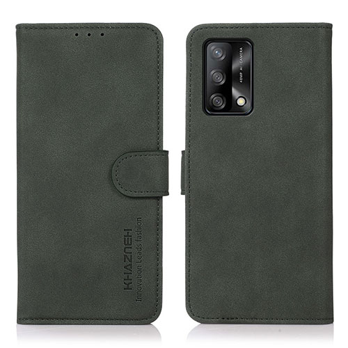 Leather Case Stands Flip Cover Holder D08Y for Oppo A74 4G Green