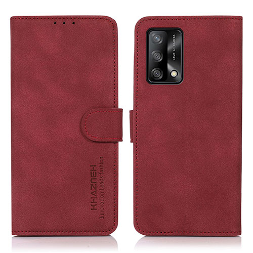 Leather Case Stands Flip Cover Holder D08Y for Oppo F19 Red