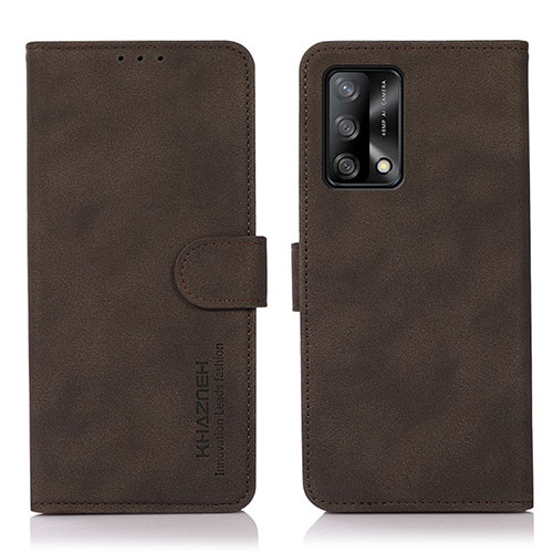 Leather Case Stands Flip Cover Holder D08Y for Oppo F19s Brown