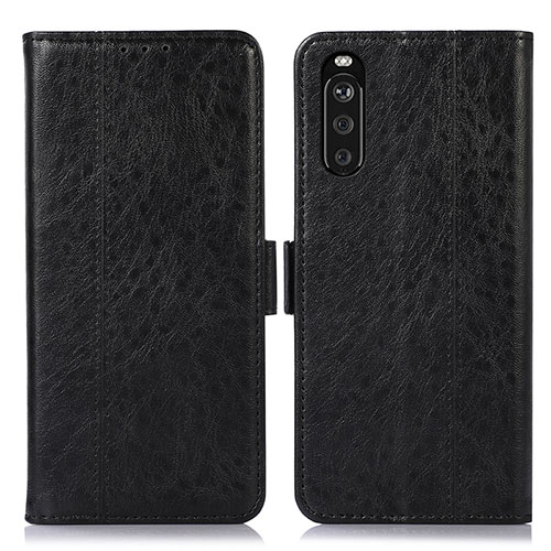 Leather Case Stands Flip Cover Holder D08Y for Sony Xperia 10 III Lite Black