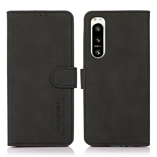 Leather Case Stands Flip Cover Holder D08Y for Sony Xperia 5 IV Black