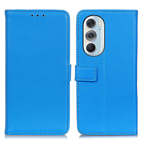 Leather Case Stands Flip Cover Holder D09Y for Motorola Moto Edge Plus (2022) 5G Sky Blue