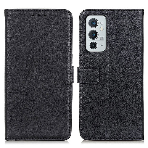 Leather Case Stands Flip Cover Holder D09Y for OnePlus 9RT 5G Black