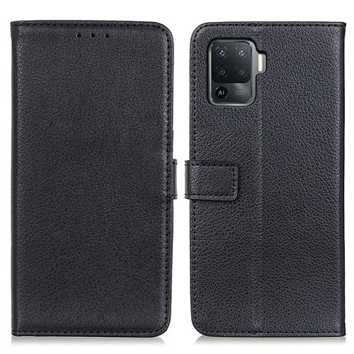 Leather Case Stands Flip Cover Holder D09Y for Oppo A94 4G Black