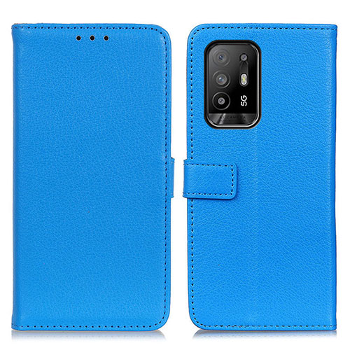 Leather Case Stands Flip Cover Holder D09Y for Oppo A94 5G Sky Blue