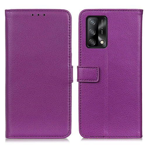 Leather Case Stands Flip Cover Holder D09Y for Oppo F19s Purple