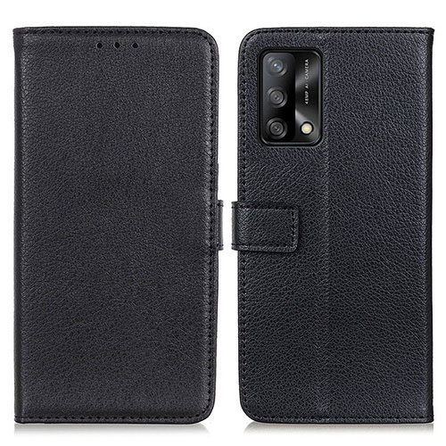 Leather Case Stands Flip Cover Holder D09Y for Oppo Reno6 Lite Black