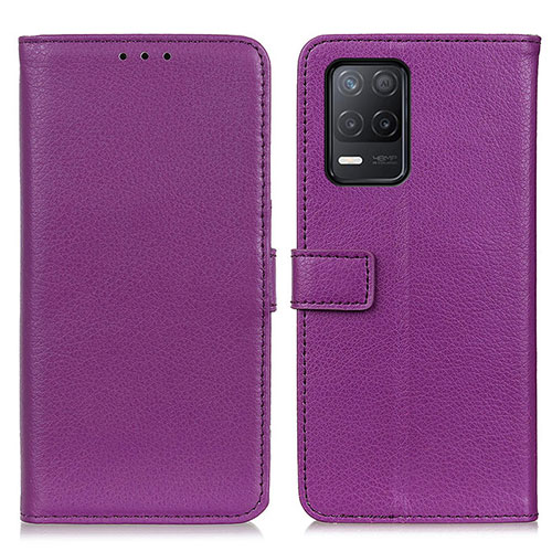 Leather Case Stands Flip Cover Holder D09Y for Realme 8 5G Purple