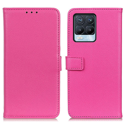 Leather Case Stands Flip Cover Holder D09Y for Realme 8 Pro Hot Pink