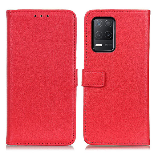 Leather Case Stands Flip Cover Holder D09Y for Realme 9 5G India Red