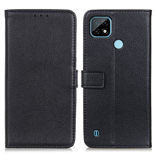 Leather Case Stands Flip Cover Holder D09Y for Realme C21 Black