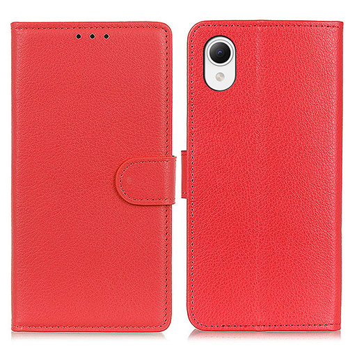 Leather Case Stands Flip Cover Holder D09Y for Samsung Galaxy A23 5G SC-56C Red