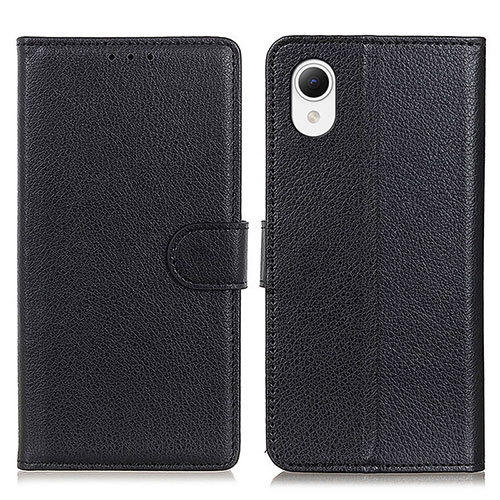 Leather Case Stands Flip Cover Holder D09Y for Samsung Galaxy A23s Black