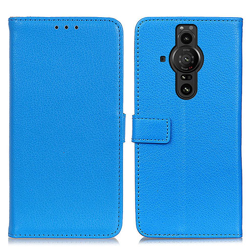 Leather Case Stands Flip Cover Holder D09Y for Sony Xperia PRO-I Sky Blue