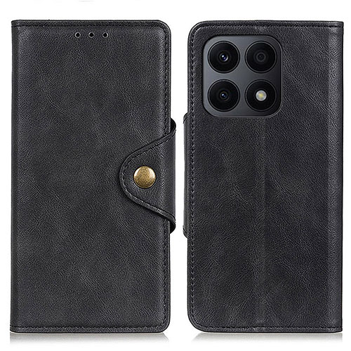 Leather Case Stands Flip Cover Holder D10Y for Huawei Honor X8a 4G Black