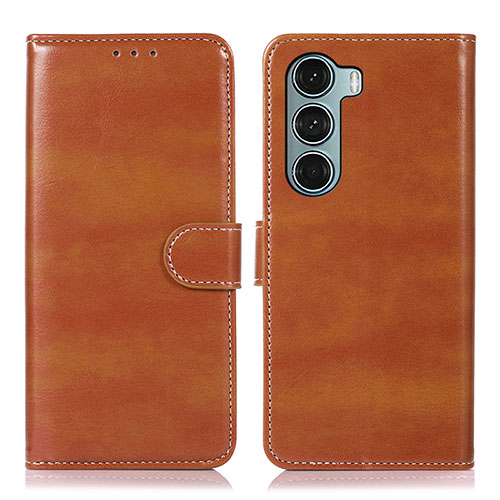 Leather Case Stands Flip Cover Holder D10Y for Motorola Moto Edge S30 5G Brown