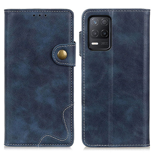 Leather Case Stands Flip Cover Holder D10Y for Realme Q3i 5G Blue