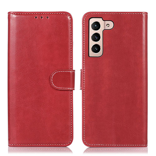 Leather Case Stands Flip Cover Holder D10Y for Samsung Galaxy S21 Plus 5G Red